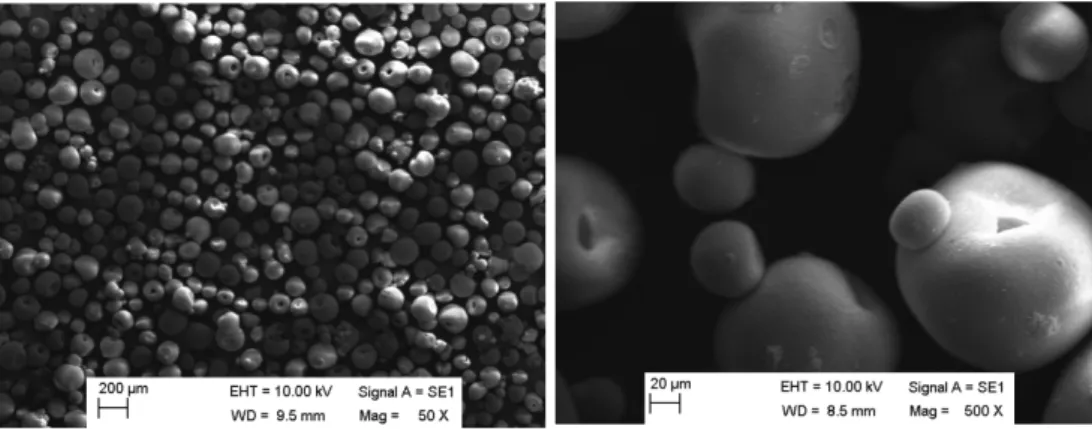 Figura 1: MEV da alumina produzida pelo método de “spray dryer”. 