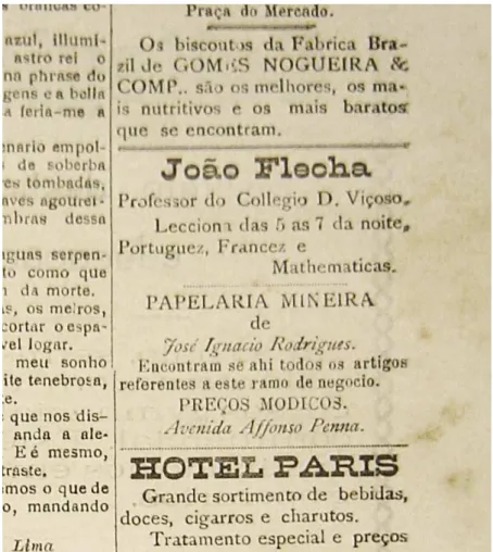 FIGURA 7 − Anúncio do professor João Flecha – O D. Viçoso –                        10 de fevereiro de 1909 