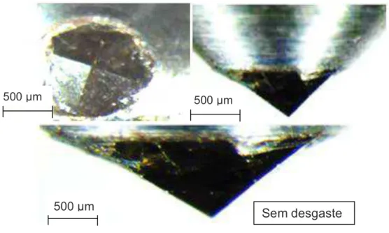 Figura  30.  Diamante  CVD  sintético  nacional  com  nenhuma  passada,  posição  horizontal no ensaio um
