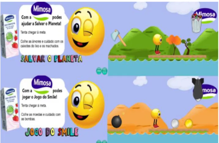 Figure 1- "Save the Planet" and "Smile Game"