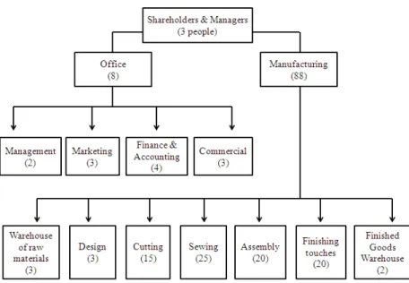 Figure 5 – Filipe Shoes organizational chart  Primary Source; Filipe Shoes‟ manager 