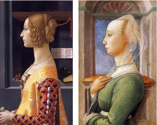 Figura 1 (esquerda) – GHIRLANDAIO, Domenico. Retrato de Giovanna degli Albizzi  Tornabuoni, c