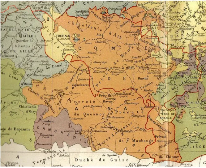 Fig. 4 - O Condado de Hainaut (séc. XI a 1795)  