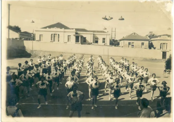 Foto 8: “Ginástica” realizada na Escola Estadual Dr. Álvaro Guião na cidade de São Carlos/SP, na  década de 1950