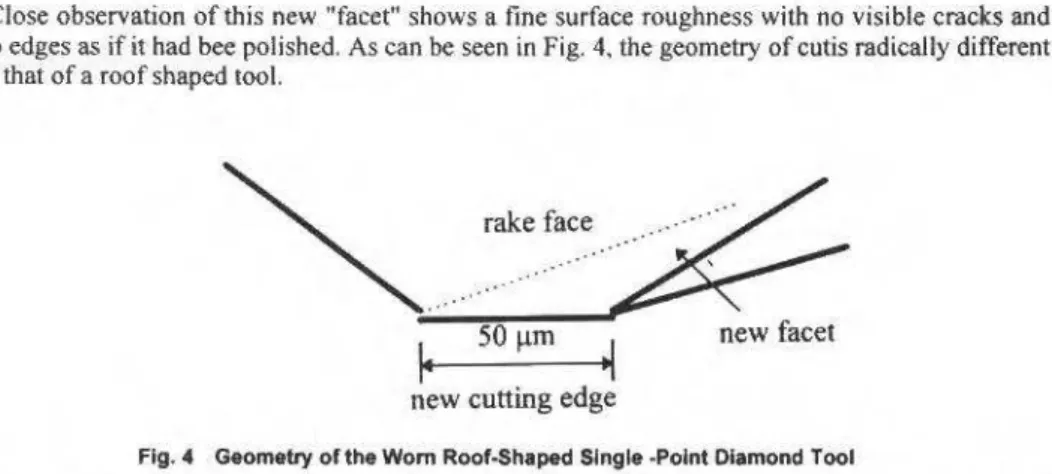 Fig. 4  Geomelly ofthe Wom Roof-Shaped Slngle -Point Dlamond Tool 
