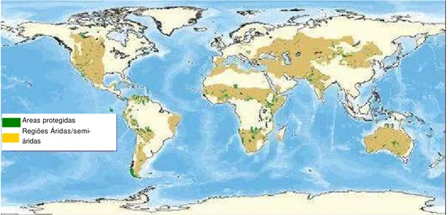 Figura 3.1 – Países localizados em regiões áridas/semi-áridas  Fonte: World Resources Institute (2006)