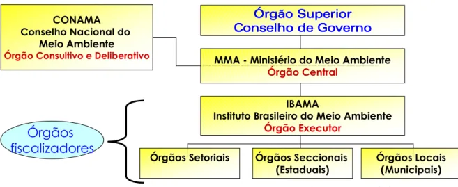 Figura 2 – Estrutura do SISNAMA criado pela Política Nacional de Meio Ambiente