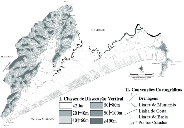 Figura 7: Carta de Dissecação Vertical do Município de Praia Grande (SP)
