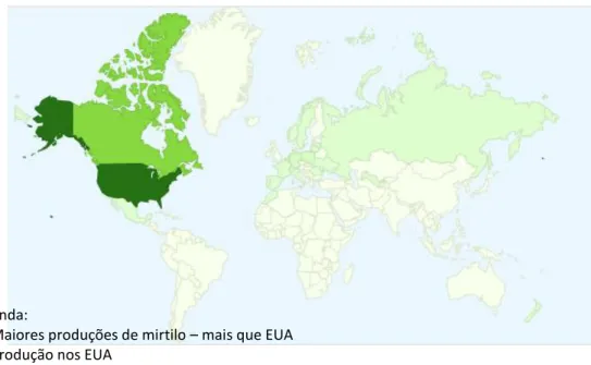 FIGURA  2.  PRODUÇÃO  DE  MIRTILOS  NOS  CINCO  MAIORES  PRODUTORES  A  NÍVEL  MUNDIAL, NO ANO DE 2012 (ADAPTADO DE: FAO STAT, 2014)