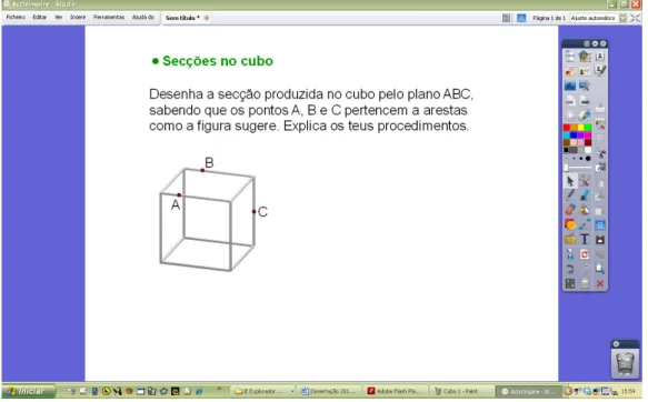 Figura 7 – Secções no cubo em quadro interativo 