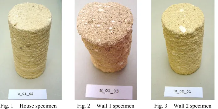 Fig. 1  –  House specimen   Fig. 2  –  Wall 1 specimen  Fig. 3  –  Wall 2 specimen 