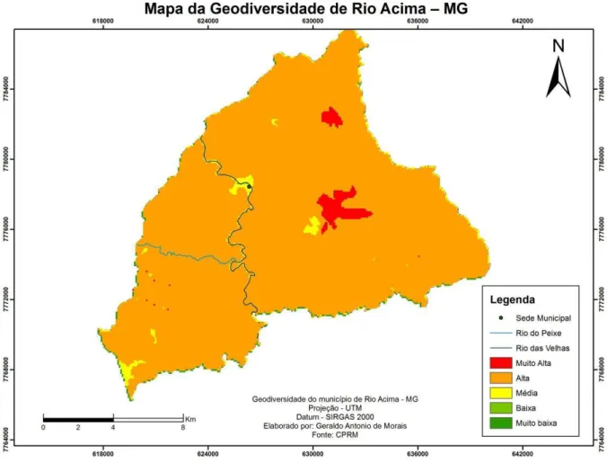 Figura 4 - Mapa de Geodiversidade do Município de Rio Acima - MG 