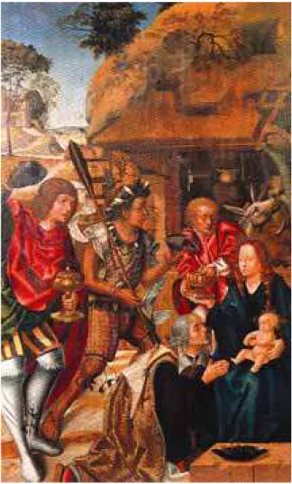 FIGURA 14 - Adoração dos Reis Magos, entre 1500 e 1506, Mestre do retábulo da Capela-Mor da Sé de Viseu