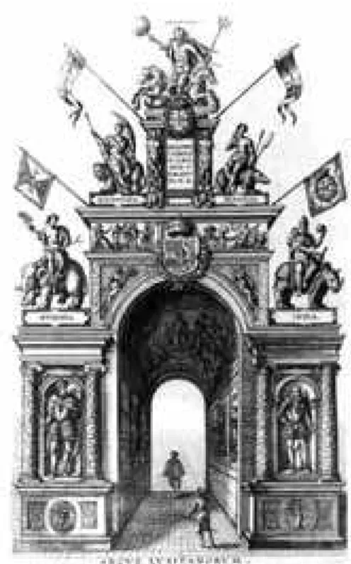 FIGURA 18 - Arco Triunfal da Nação Portuguesa para a Entrada de Ernesto da Áustria em Anvers, em 1594