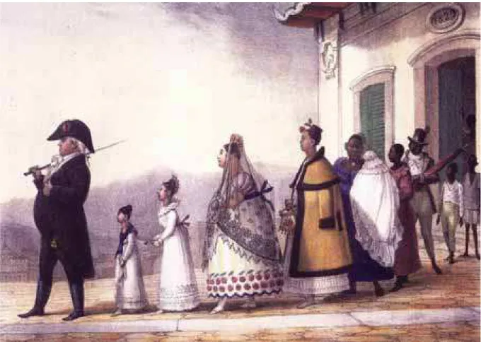 FIGURA 1 - Um funcionário a passeio com sua família, entre 1834 e 1839, Jean-Baptiste Debret 