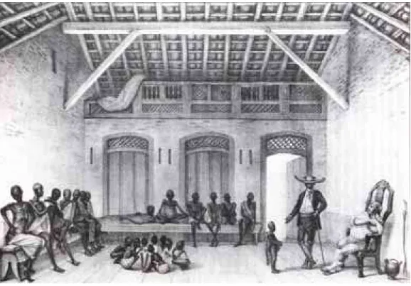 FIGURA 7 - Mercado da Rua do Valongo, entre 1834 e 1839, Jean-Baptiste Debret.  