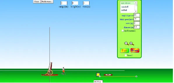 Figura 3. 2 - Rosto da simulação utilizada na aula de Física. 