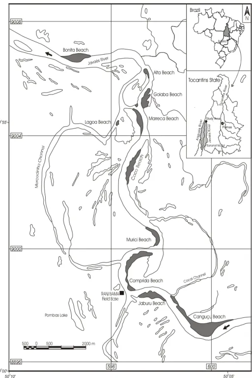 Figure 1 - Map showing the location of the studied areas.