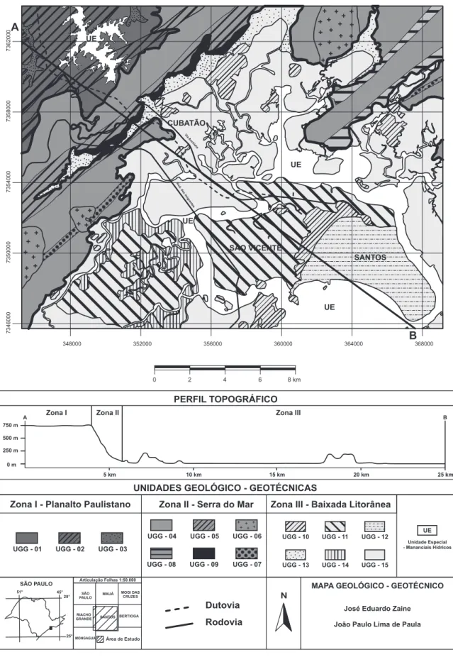 FIGURA 2.  Mapa geológico-geotécnico (escala original 1:50.000).