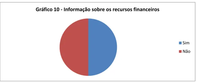 Gráfico 10 - Informação sobre os recursos financeiros