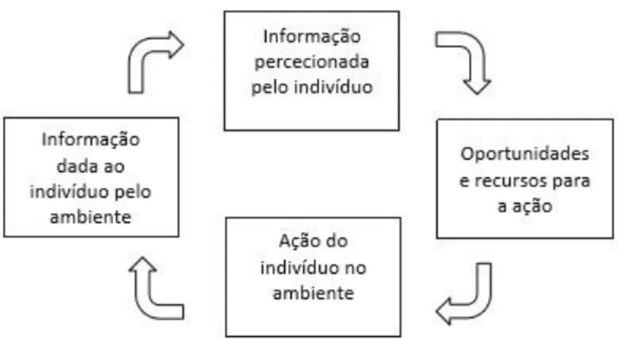 Figura 1- Ciclo de reciprocidade ativa indivíduo-ambiente (Figueiredo, 2015, p. 3) 