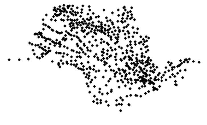 Figure 2 shows the semivariogram for the lep- lep-rosy cases and its adjustment by means of the Gaussian model.