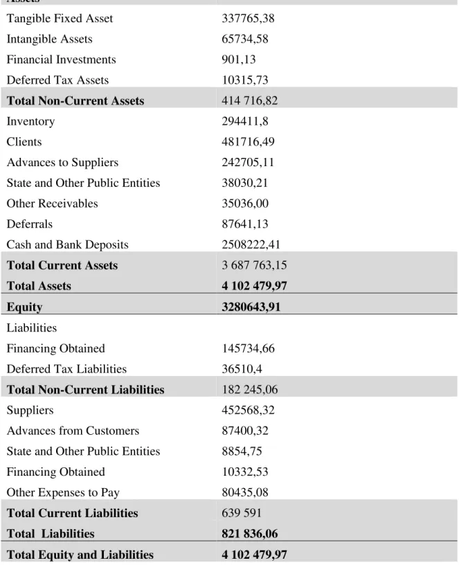 Table II: Skypro ‘s Balance Sheet 2015(in €) (Skypro, 2015) 