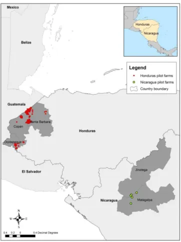 Figure 1 - Research sites in Nicaragua  