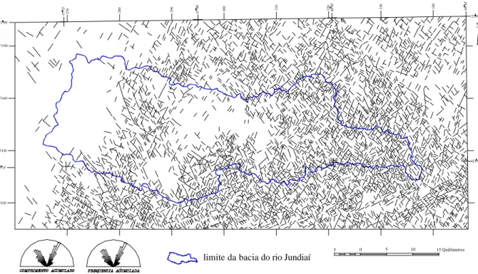 Figura 4.4: Lineamentos traçados a partir da imagem de radar em escala 1:250.000. 