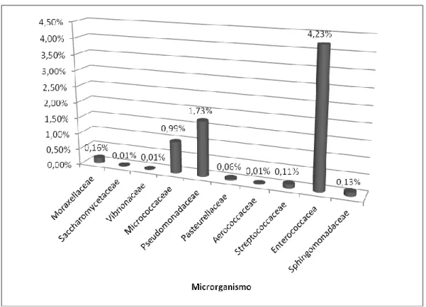 Gráfico 9 - Distribuição percentual dos microrganismos das famílias Não-Enterobacteriaceae