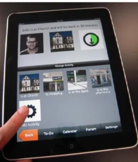 Figure 10 – The tablet application with which the caregivers interact to be able to display information on the TV