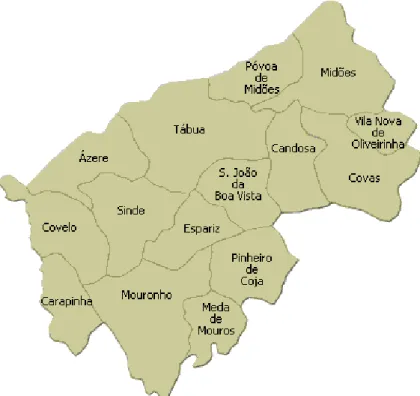 Figura 6. Mapa do concelho de Tábua. Fonte: www.adiber.pt (2012) 