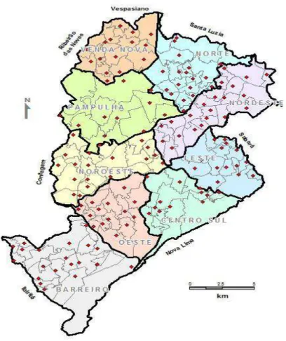 FIGURA 2 - Rede atual de Reabilitação em Belo Horizonte 