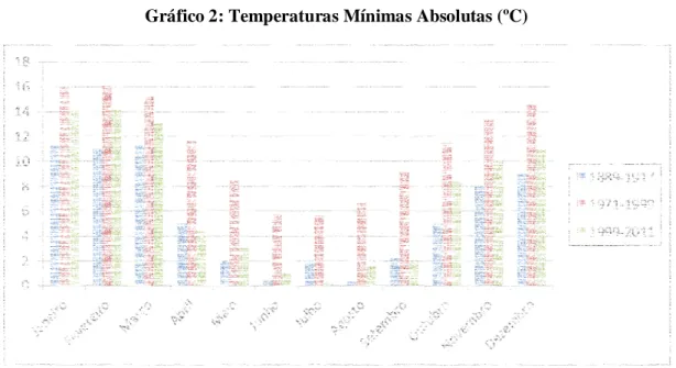 Gráfico 2: Temperaturas Mínimas Absolutas (ºC) 