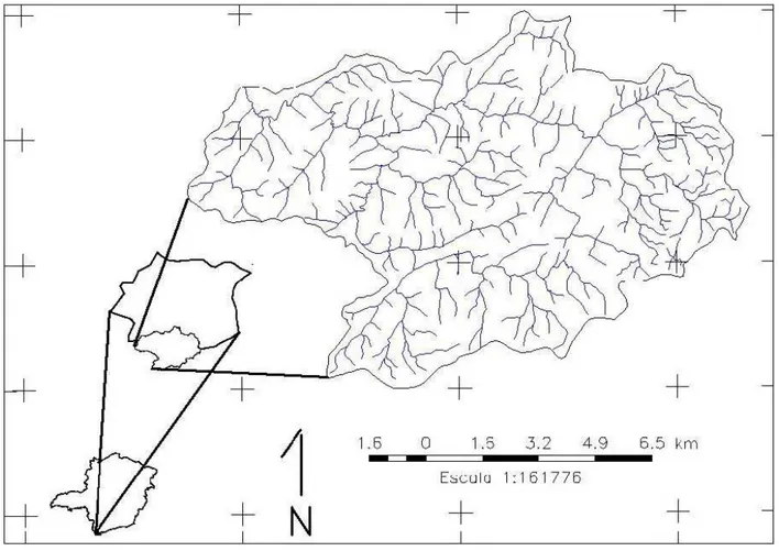 Figura 01- Localização da área de estudo no Estado de Minas Gerais e Município de Camanducaia