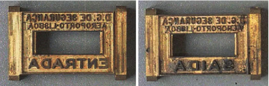 Fig. 4.  Carimbos  de  entrada  e  saída  de  fronteiras 25 .