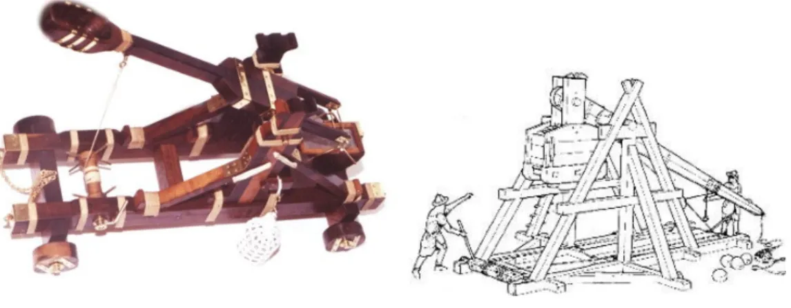 Fig. 1 – Catapulta normanda.                                       Fig. 2 - O Trabuco 