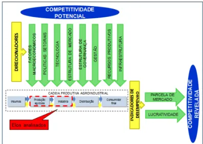 Figura 2.3 Direcionadores de competitividade sobre uma cadeia produtiva agroindustrial   Fonte: Elaborado pela autora