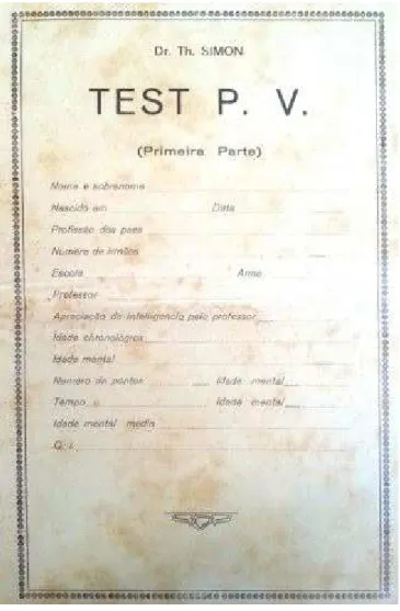Figura 4: Primeira página do teste PV, em português. Fonte: Memorial Helena  Antipoff, Ibirité, Minas  Gerais