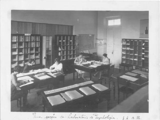 Figura 7. Uma seção do Laboratório de Psychologia, em Belo Horizonte, cerca de 1930. Fonte: Memorial  Helena Antipoff, Ibirité, Minas Gerais