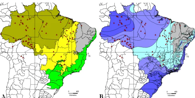 Figura  3.  Localidades  onde  espécimes  de  P.  ailyae  foram  coletados  (dados  da  literatura)