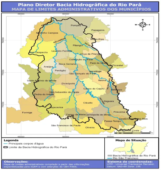 Figura 4.4 - Localização da Bacia Hidrográfica do Rio Pará.  