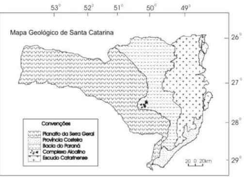 Figura 34 – Mapa Geológico do Estado de Santa Catarina.  Fonte: HORN FILHO; DIEHL (2001 76  apud  HORN FILHO, 2003)