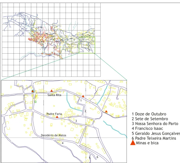 Figura 3.2: Localização da área de estudo no município de Ouro Preto