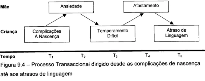 Figura 9.4 - Processo Transaccional dirigido desde as complicações de nascença  até aos atrasos de linguagem 