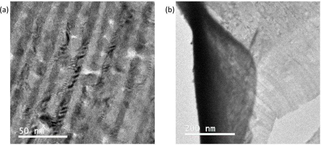 Figura 4.6  – Imagem de microscopia ótica com magnificação de 500x para (a) um corte fino e  uniforme do telureto de bismuto e (b) um corte um pouco mais espesso apresentando marcas 