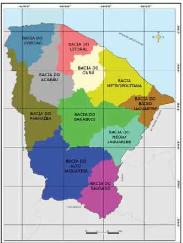 Figura 17 – Distribuição das bacias hidrográficas do Estado do Ceará. 
