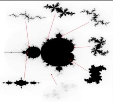 Figura 9 Conjuntos de Julia que podem ser encontrados no Conjunto de Mandelbrot 