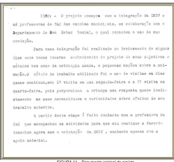 FIGURA 11 – Documento original do projeto  Fonte – Acervo da Cinemateca de Curitiba