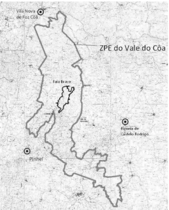 Figura 1 - Enquadramento regional da Reserva da Faia Brava e da Zona de Protecção Especial do Vale do Côa